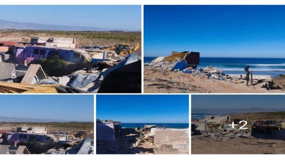 تيفنيت التابعة لإقليم أشتوكة أيت باها أصبحت في خبر كان وجاء دور شاطئ سيدي الطوال لتهدم جميع البنايات الموجودة عليه