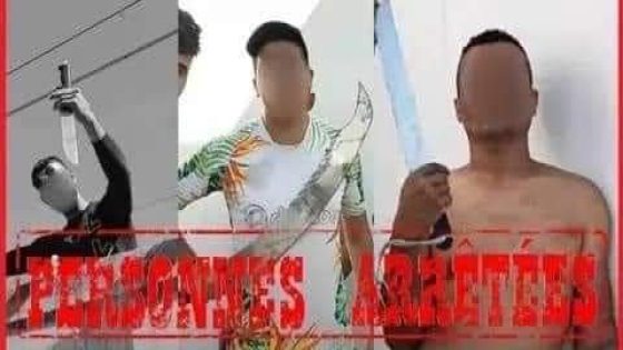المصالح الأمنية بمدينة سيدي قاسم تلقي القبض على أربعة أشخاص يطهرون بفيديو حاملين السيوف يسبون المؤسسات الموظفين العموميين ويحرضون على تنفيذ اعتداءات