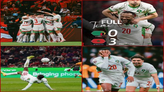 أسود الأطلس يضربون بقوة ويبلغون ثمن نهائي “الكان” بثلاثية نظيفة في شباك زامبيا