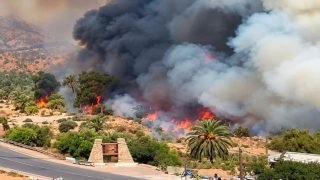 حريق جديد يثير القلق بإنرارن بأقصري الرياح والحرارة تصعّبان مهمة الإخماد